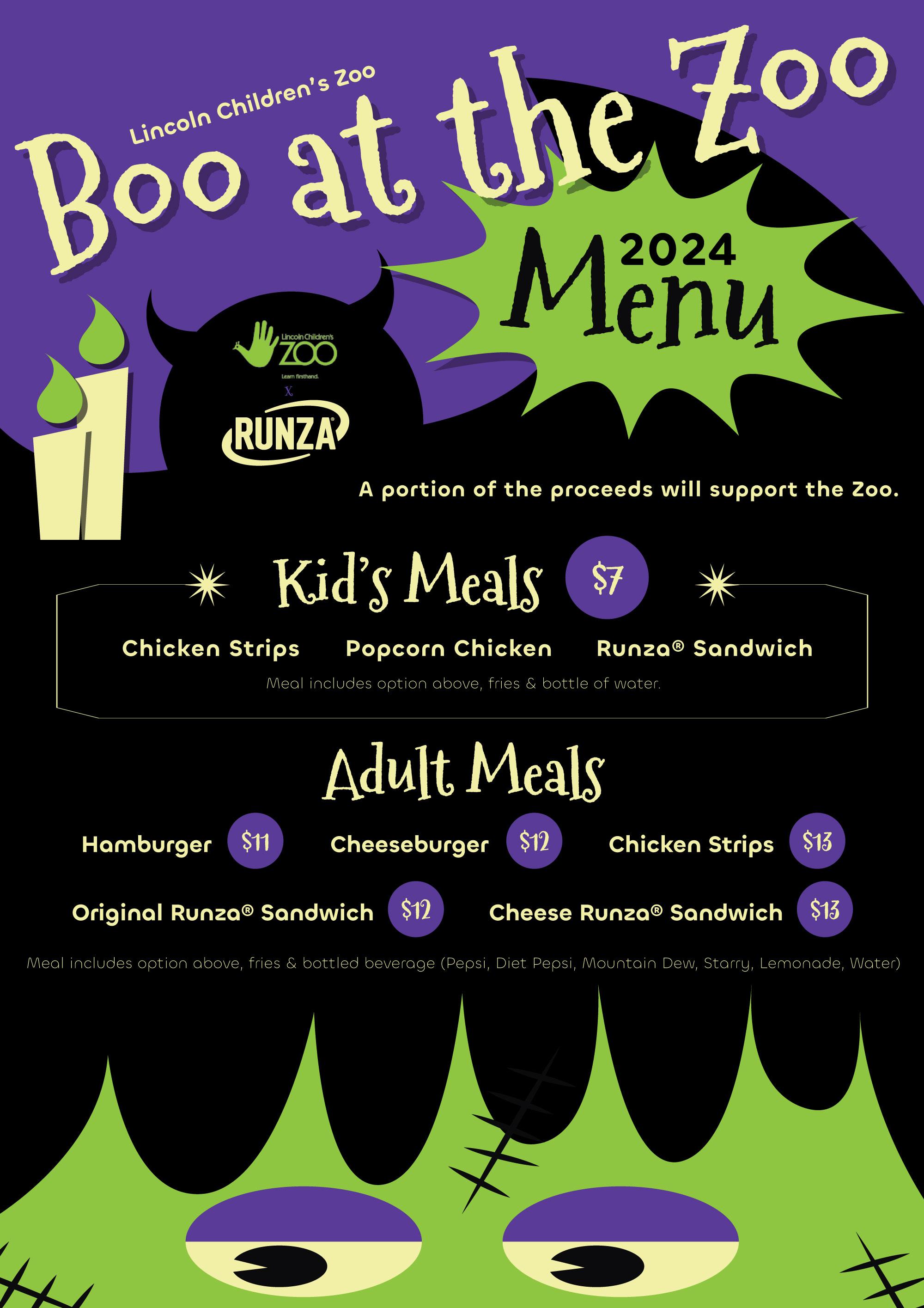 2024 Boo at the Zoo Menu