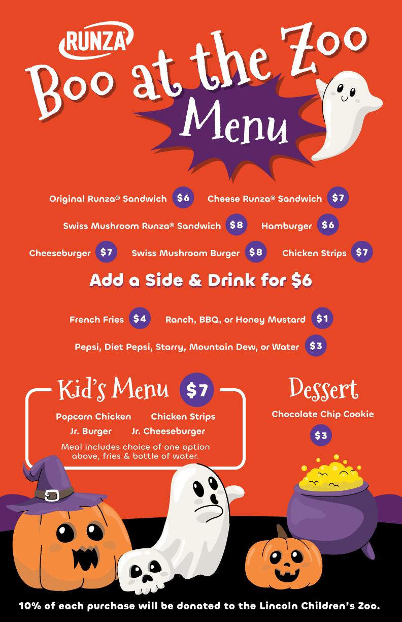 2025 Boo at the Zoo Menu