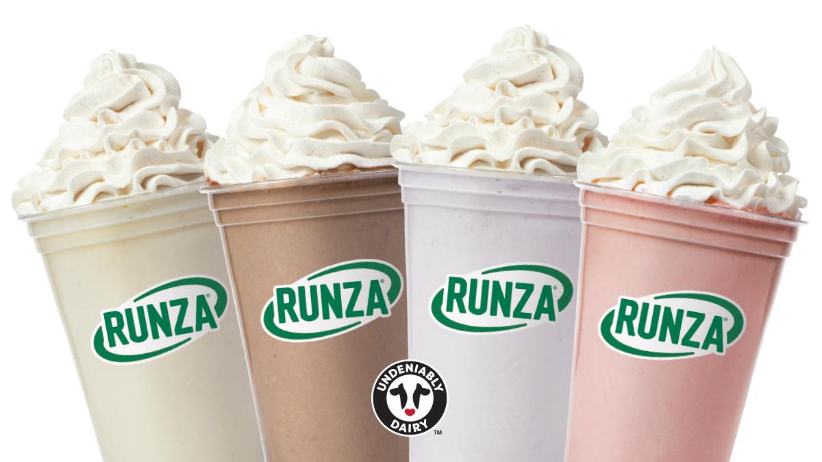 Runza® Shakes - Vanilla, Chocolate, Blueberry Lemon, & Strawberry