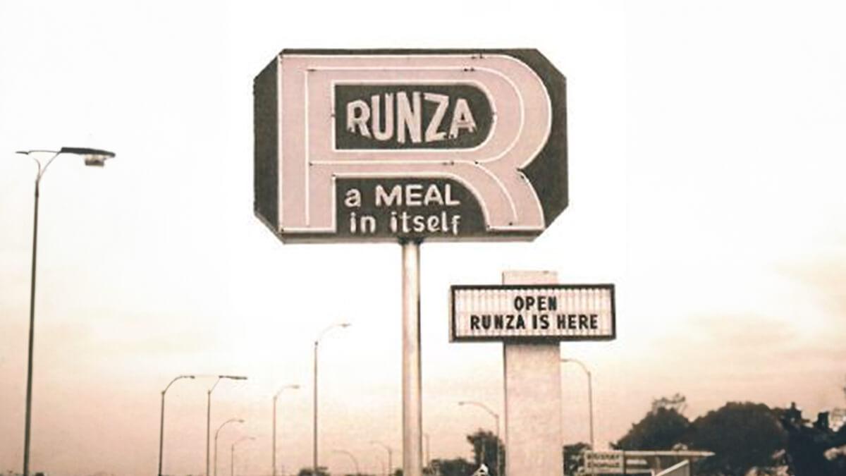 Runza® meal in itself sign.