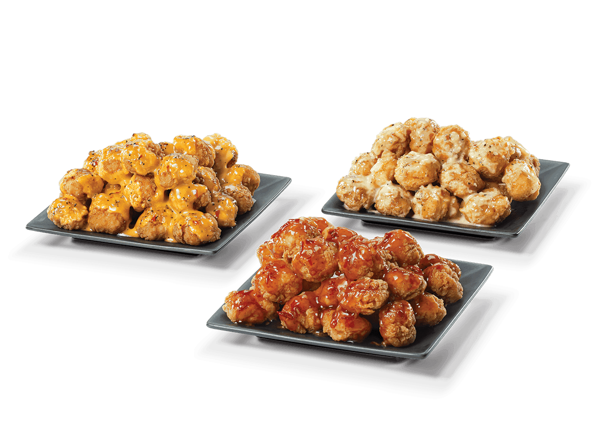 Runza® Saucy Popcorn Chicken - Golden BBQ, Sweet Chili, & Garlic Parmesan